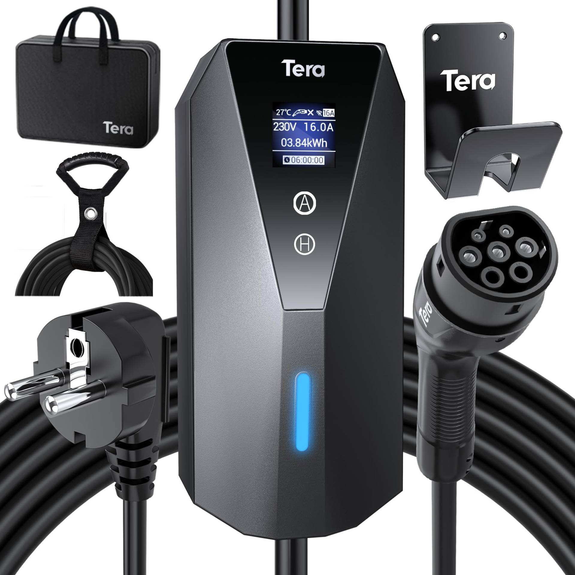 Tera EV Charger Portable Type 2 with 7 m Charging Cable 3.68 kW 16 A Schuko EV Charger Box Adjustable Current Clear LCD Display IP66 Waterproof Cable Holder Cable Tie German User Manual Tera EV Charger Portable Type 2 with 7 m Charging Cable 3.68 kW 16 A Schuko EV Charger Box Adjustable Current Clear LCD Display IP66 Waterproof Cable Holder Cable Tie German User Manual von Tera