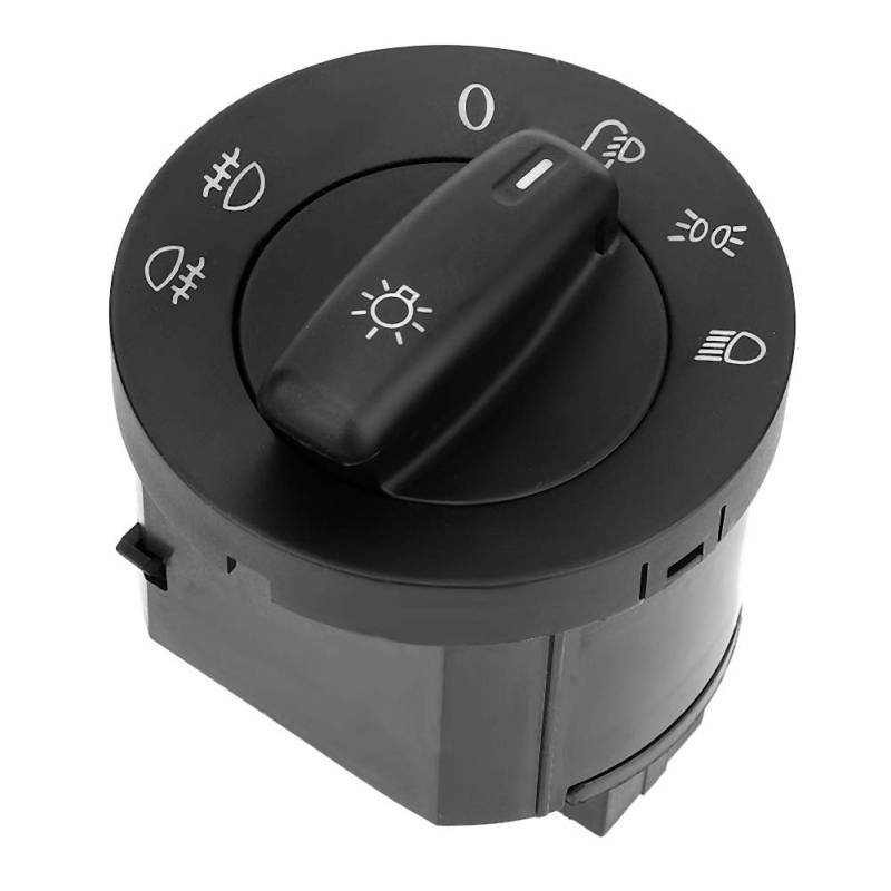 Terisass Auto-Scheinwerferschalter Lichtsensormodul MK5 MK6 2005-2013 ABS Drucktaste Chromschwarz Automatik 1K0941431N von Terisass