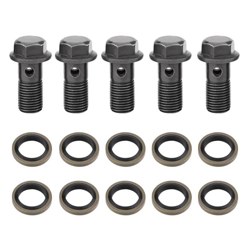 Hohlschrauben für Motorradbremsen für Hauptbremszylinder M10 x1.25/M10 * 1.0mm 5St(M10×1.25mm) von WITPOCE