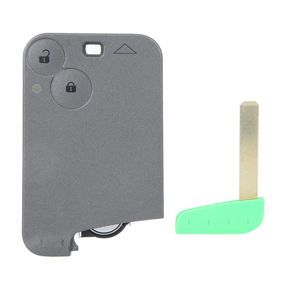 Terisass Fernbedienung Keyless Entry Autoschlüssel 2 Tasten 434 MHz Frequenz mit PFC7947 Chip mit Knopfzelle Fit für Laguna Espace Vel-Satis Schwarz Farbe Autoschlüssel Fob von Terisass