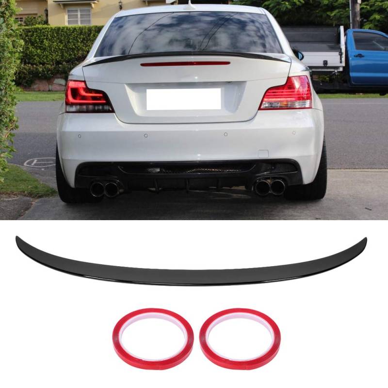 Terisass Heckspoiler A Spoiler Protector Lip Fit für 1er E82 Coupé Cabrio, 1er E82 Cabrio glänzend schwarz von Terisass
