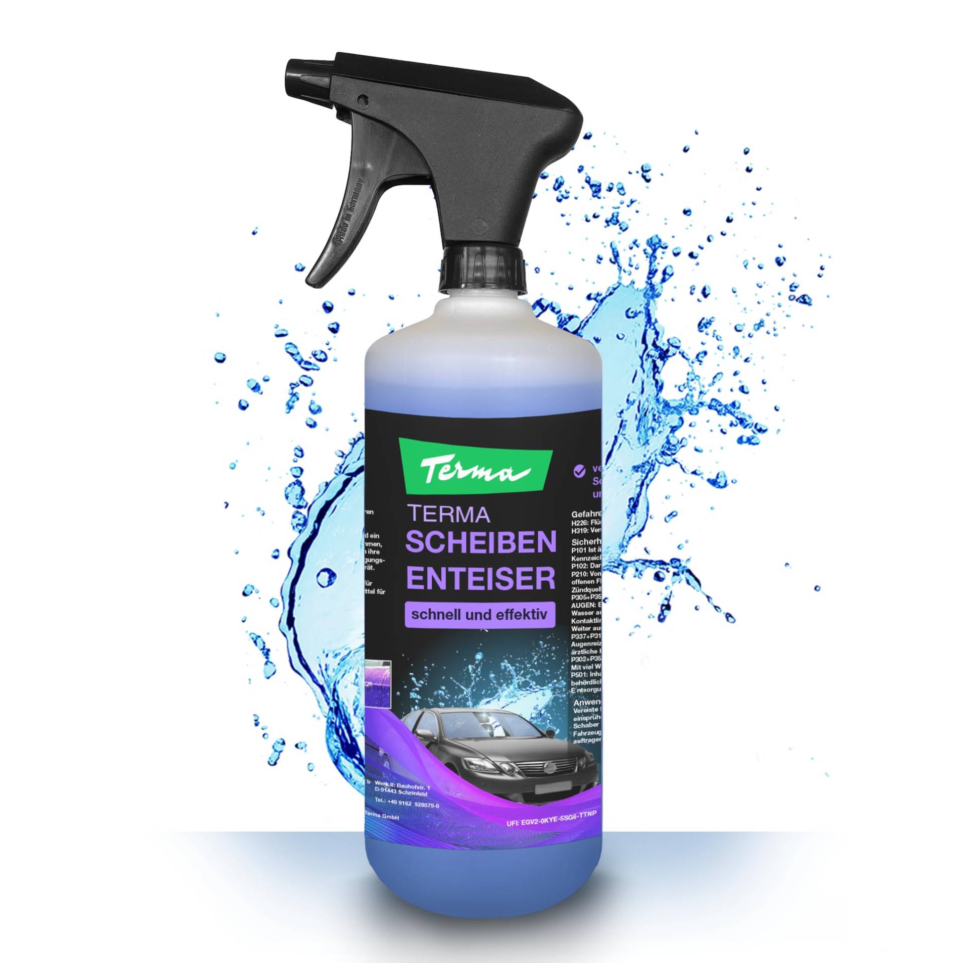 Terma 1L Scheibenenteiser Spray fürs Auto Profiqualität aus Deutschland Macht Ihr Auto eisfrei scheibenenteiser enteiser Scheibe entfroster enteisungsspray autoscheibe enteisen Enteiserspray von Terma