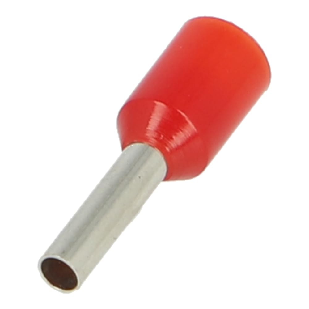 1.5BLFK | TT BOOTLACE FERRULE GERMAN INSULATED SINGLE ENTRY 1.5MM? CABLE 8.2MM PIN LENGTH RED (BAG OF 100) von Termination Technology Ltd