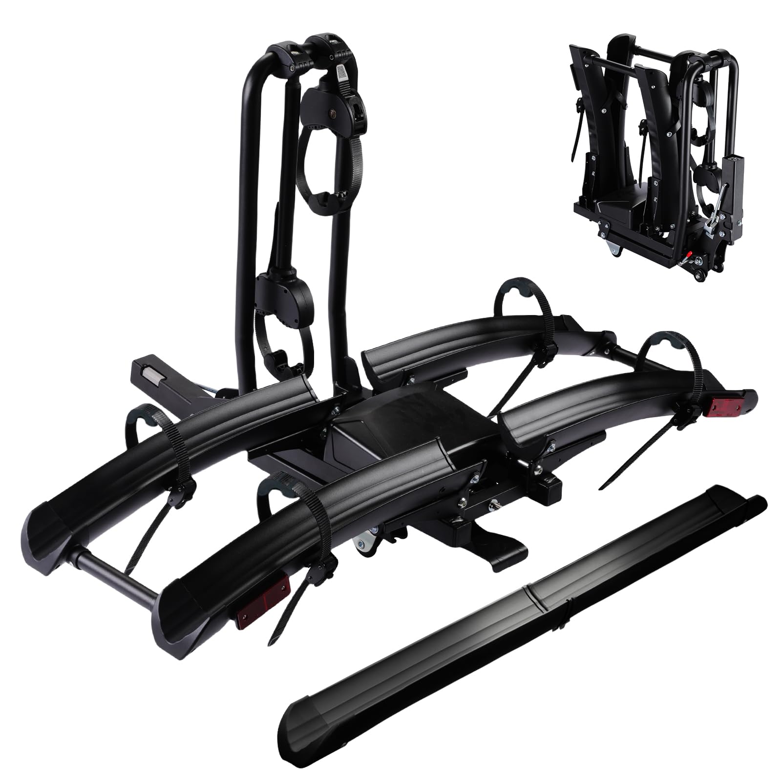 Terriplaze Faltbarer Elektrofahrradträger mit Rampe für 5,1 cm Empfänger, 2 Fahrradträger für Auto, bis zu 10,2 cm dicke Reifen, 61,7 kg Kapazität, mit Schlössern, neigbar, Räder für einfachen Terriplaze Faltbarer Elektrofahrradträger mit Rampe für 5,1 cm Empfänger, 2 Fahrradträger für Auto, bis zu 10,2 cm dicke Reifen, 61,7 kg Kapazität, mit Schlössern, neigbar, Räder für einfachen von Terriplaze