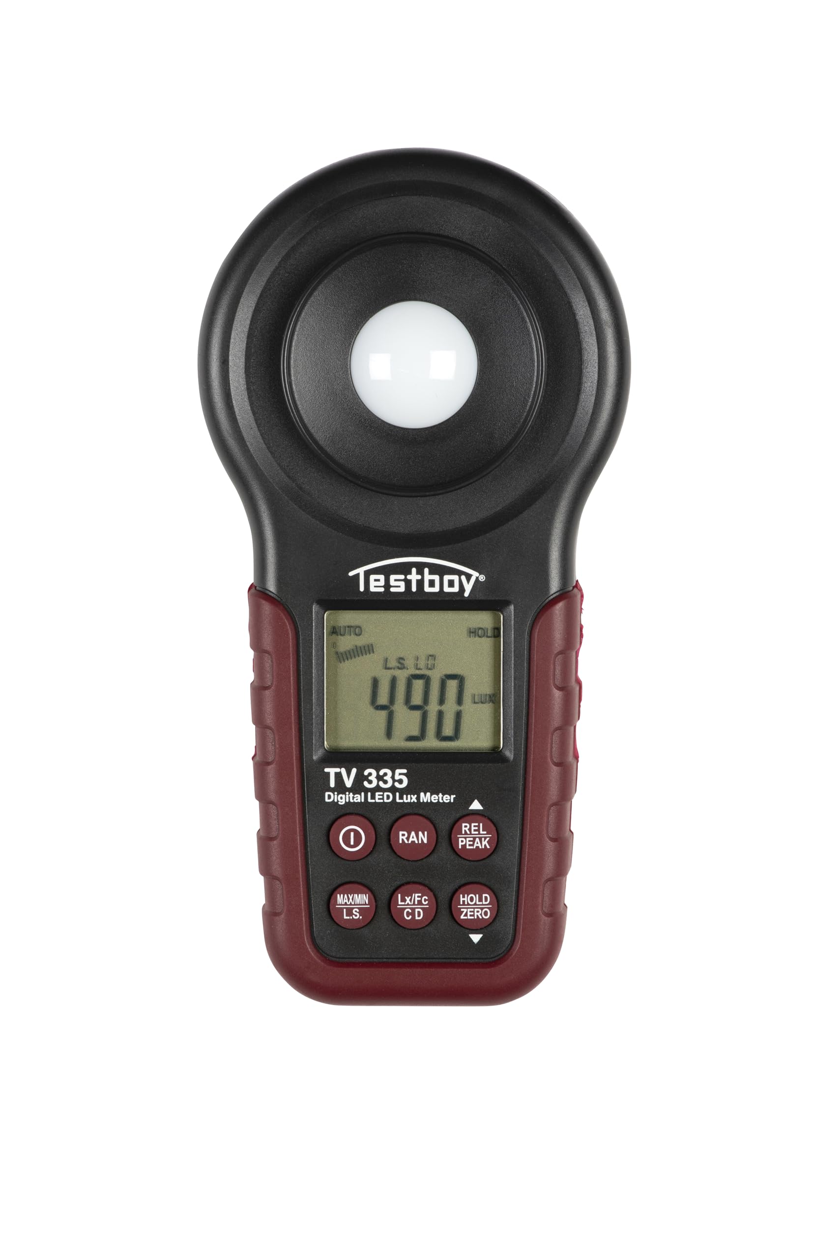 Testboy TV 335 digitales LED-Luxmeter bis 400.000 LUX (LED-Beleuchtung, einstellbare Farbtemperatur, Sensorschutzdeckel, Data-Hold-Funktion), Rot/Schwarz Testboy TV 335 digitales LED-Luxmeter bis 400.000 LUX (LED-Beleuchtung, einstellbare Farbtemperatur, Sensorschutzdeckel, Data-Hold-Funktion), Rot/Schwarz von Testboy