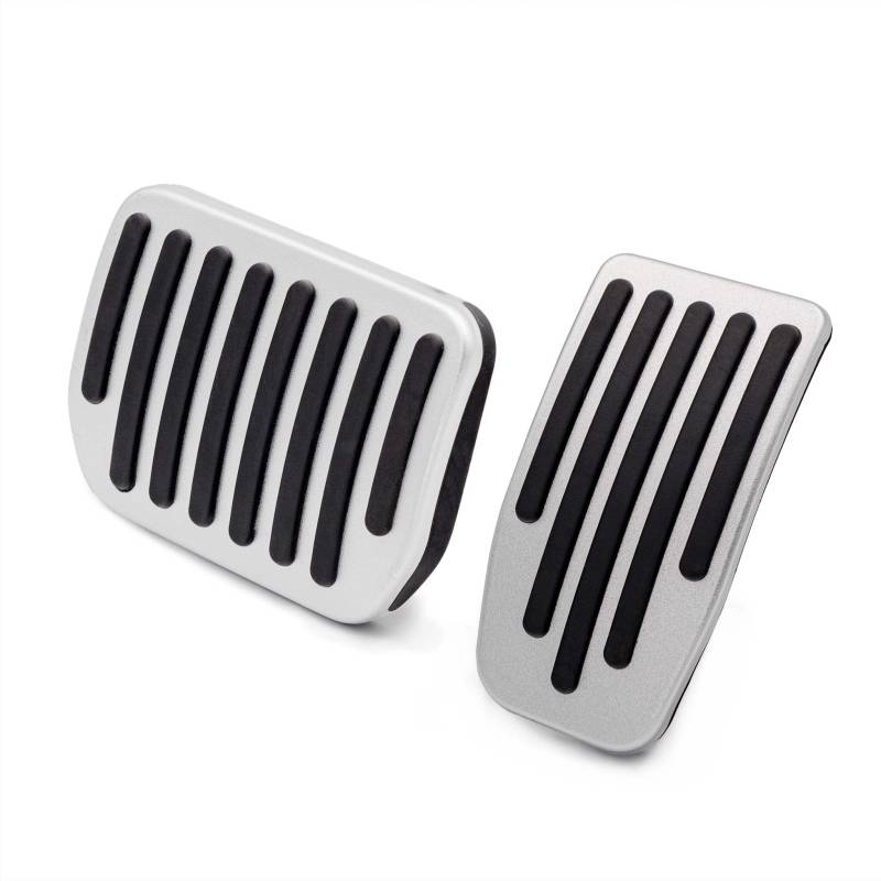 Tesvolution® Aluminium Fußpedal Abdeckung für Tesla Model 3 / Y 2022 + 2023 + 2024 + 2025 - Anti Rutsch Performance Pedalauflagen Tuning von Tesvolution