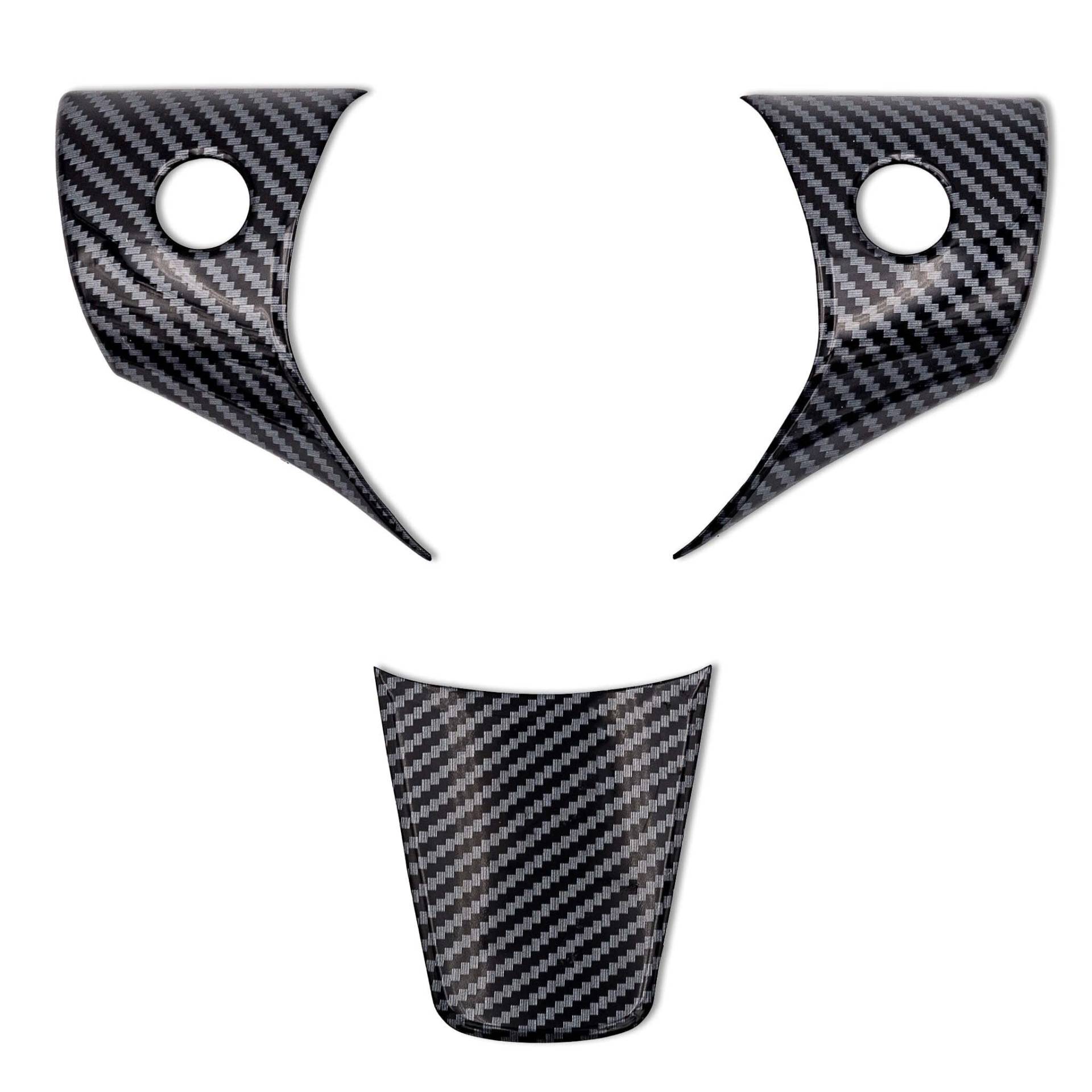 Tesvolution® Carbonabdeckung Lenkrad für Tesla Model 3 und Model Y - Aufkleber Carbon Optik Innenverkleidung als Tuning Zubehör 2022 + 2023 + 2024 von Tesvolution