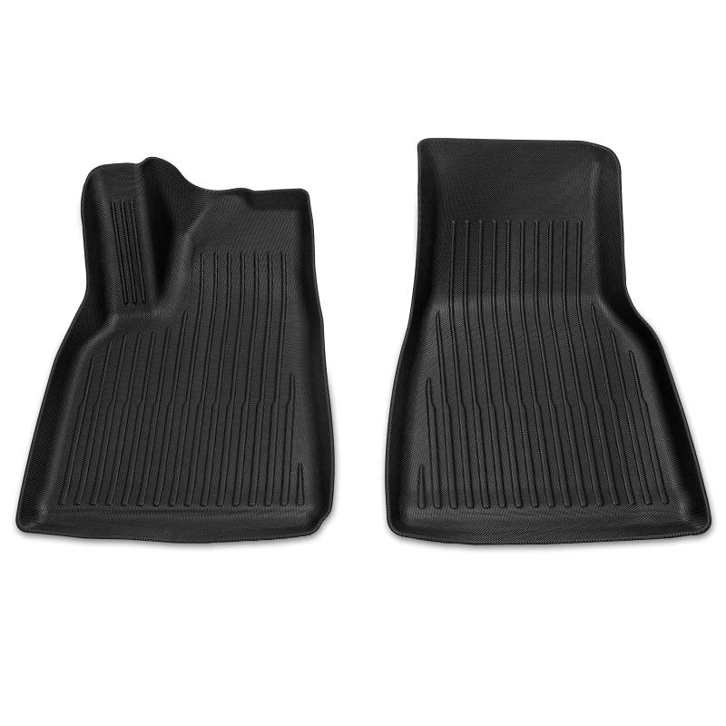 Tesvolution® Fußmatte Gummimatte für Tesla Model Y vorne Fahrer und Beifahrer - 2021 + 2022 + 2023 + 2024 + 2025 - Automatte Set wasserdichtes Zubehör von Tesvolution