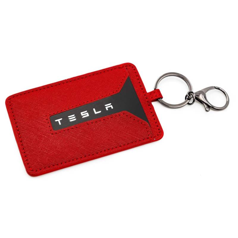 Tesvolution® Schlüsselkartenetui für Tesla Schlüsselkarte - Schlüsselanhänger Kartenhalter für Model 3 Model Y, S und X - aus veganem Leder von Tesvolution