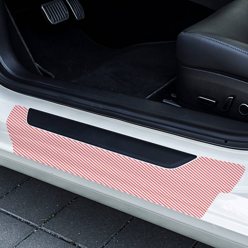 Tesvolution® Schutzfolie Einstiegsleisten hinten für Tesla Model Y 2021 + 2022 + 2023 + 2024 + 2025- Lackschutzfolie Türeinstiege selbstklebend transparent Lackschutz oder Stoßstangenschutz Zubehör von Tesvolution