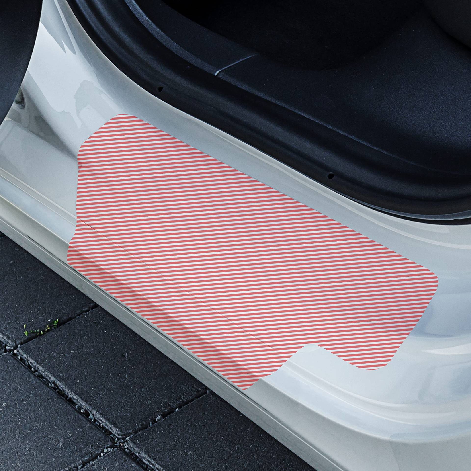 Tesvolution® Schutzfolie Einstiegsleisten hinten für Tesla Model Y 2021 + 2022 + 2023 + 2024 + 2025- Lackschutzfolie Türeinstiege selbstklebend transparent Lackschutz oder Stoßstangenschutz Zubehör von Tesvolution