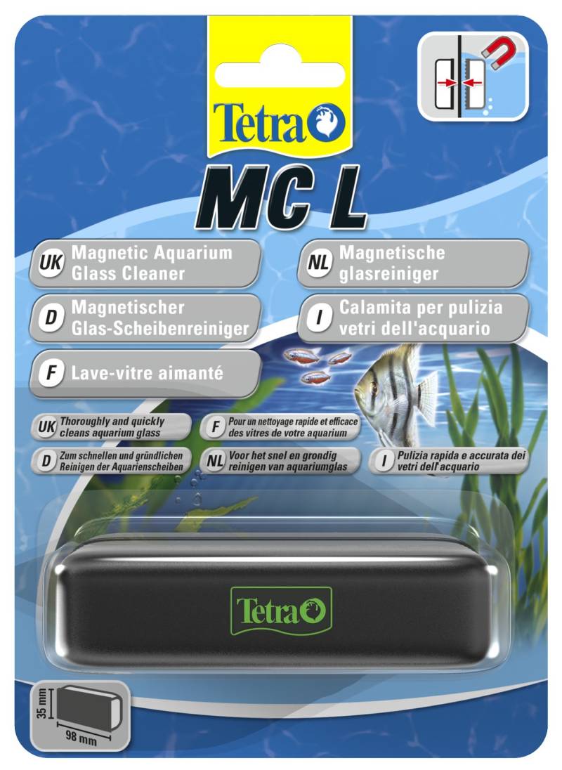 Tetra MC Scheibenreiniger Größe L (schwimmender Magnet für Aquarien zum schnelle und gründlichen Reinigen von Aquarienscheiben, geeignet für Becken bis 10 mm Glasstärke) von Tetra