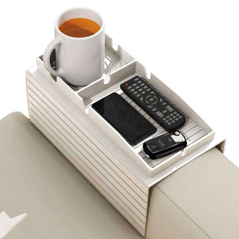 Sofa Halterung Für Getränke Ablage | Klemmbares Sofaarm-Tablett Mit Halterung | Auslaufsicherer Silikon-Armlehnenorganizer Für Wohnzimmer Bett Auto Fernsehabende Snackzeit Fernbedienungsablage Strandp von Tewzafiya
