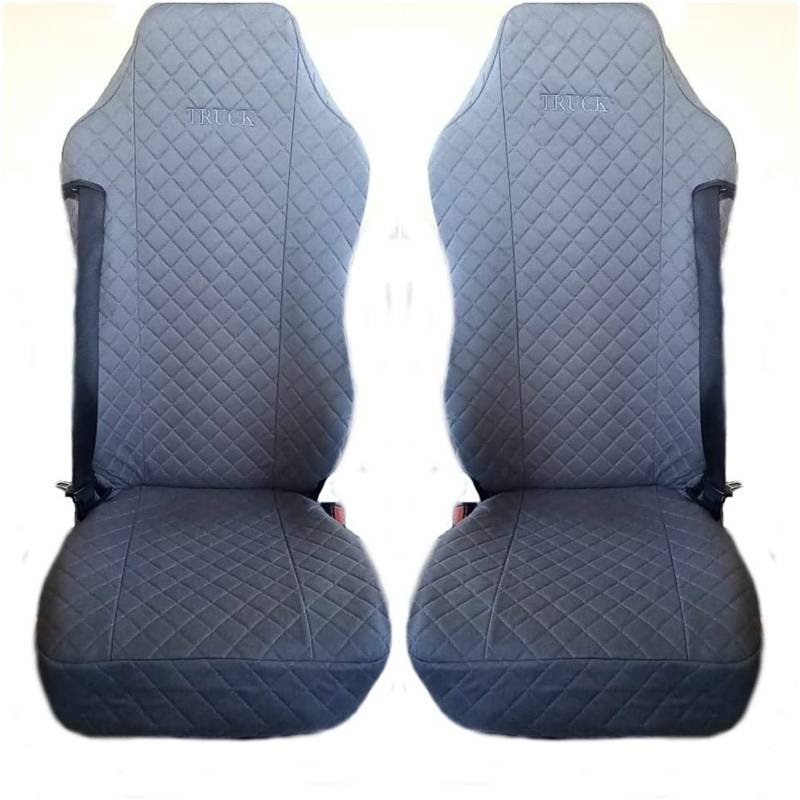 Texmar LKW-Sitzbezüge, alle grau, Mikrofaser, passend für Iveco Stralis, 2 Stück von Kopeme