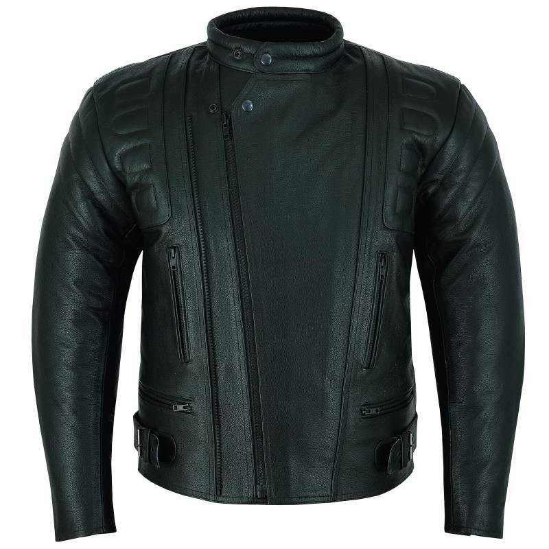 Texpeed Motorrad lederjacke herren mit protektoren - Schwarz Winter/Sommer Gesteppt echtleder Bikerjacke - Motorrad mit original biker rüstung gepanzert (EN 1621-1) Schutz - 4XL von Texpeed