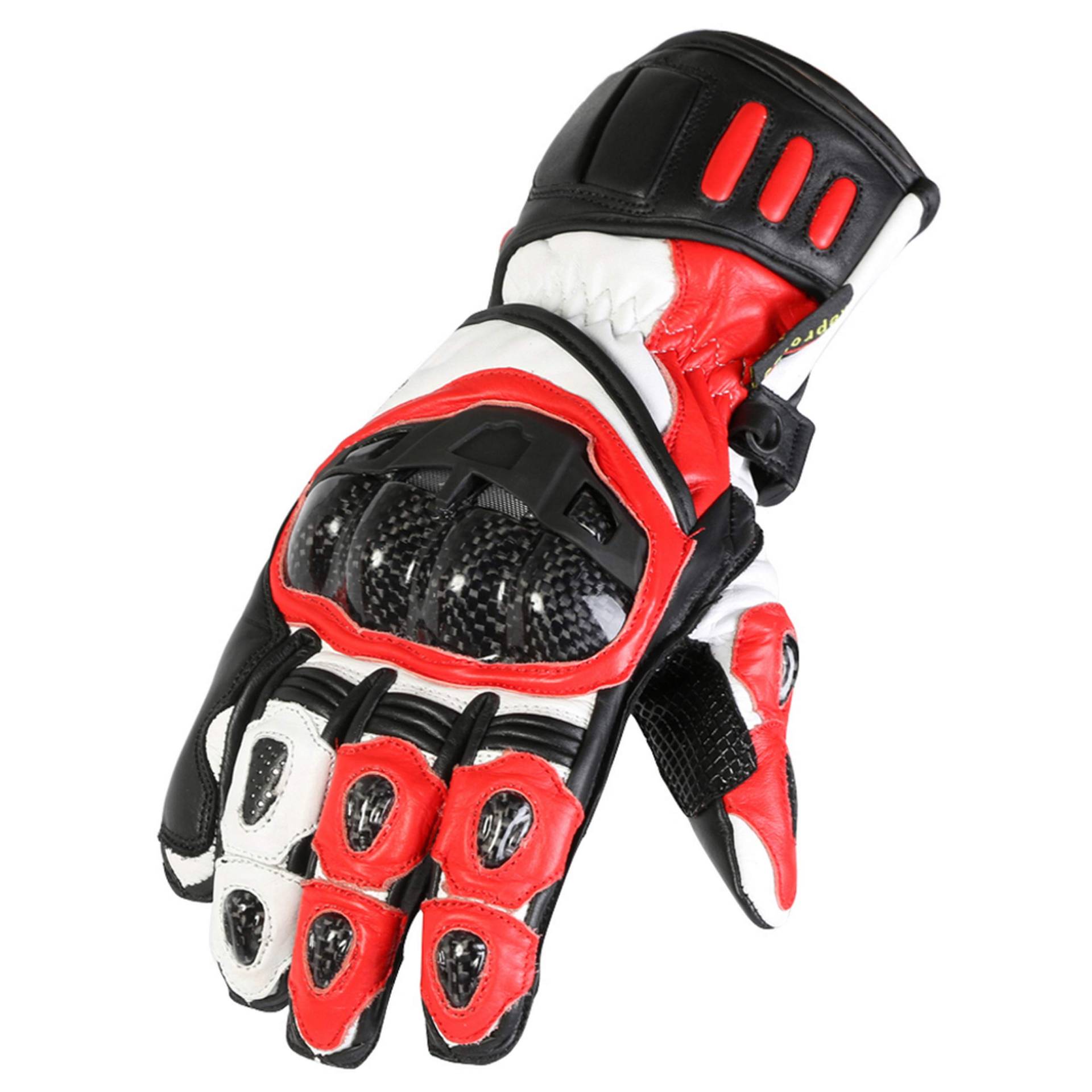 Texpeed Motorradhandschuhe Herren Leder - Biker Moped Gepanzert Knöchelschutz - Für den Sommer belüftet - Lang Stil - Rot und Weiß 2XL Texpeed Motorradhandschuhe Herren Leder - Biker Moped Gepanzert Knöchelschutz - Für den Sommer belüftet - Lang Stil - Rot und Weiß 2XL von Texpeed