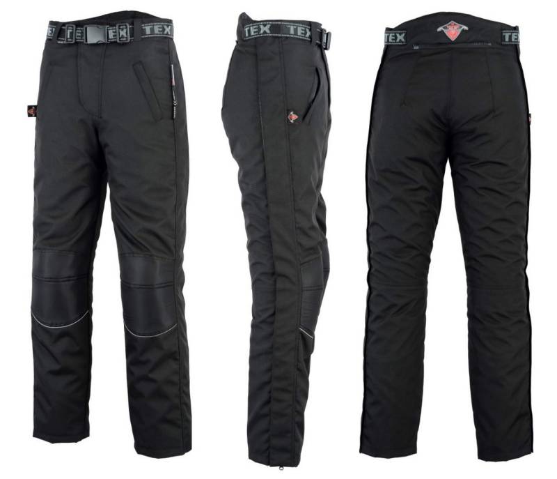 Texpeed Motorradhose Überhose mit protektoren herren und voller Reißverschluss - Textil Wasserdicht Motorroller Motorrad Bikerin Mit Schutz (EN 1621-1) - Schwarz von Texpeed