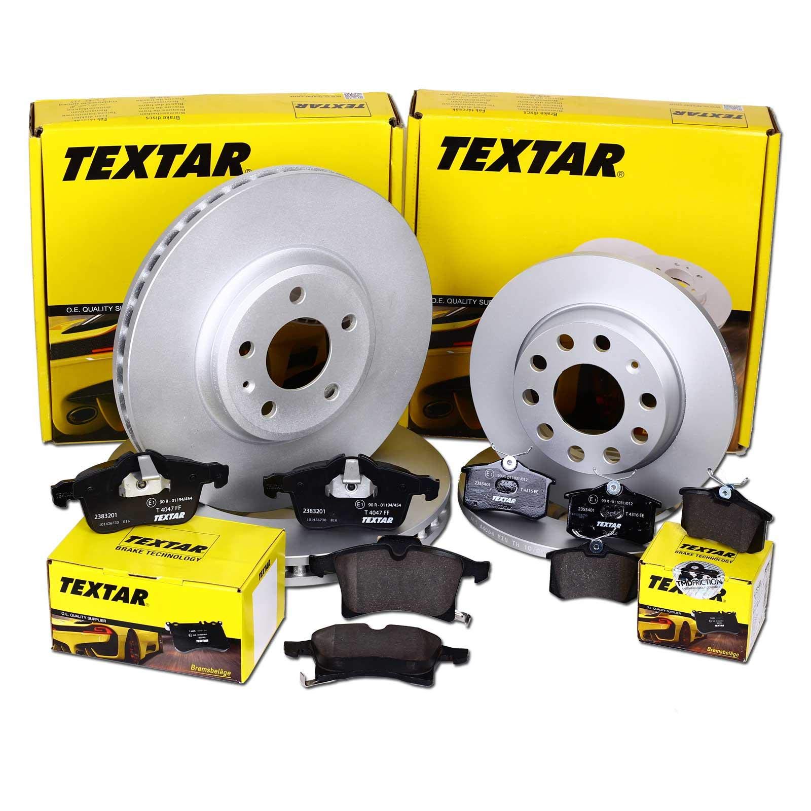 4 TEXTAR BREMSSCHEIBEN + BELÄGE VORNE + HINTEN BREMSE BREMSEN SET BREMSBELÄGE 4 TEXTAR BREMSSCHEIBEN + BELÄGE VORNE + HINTEN BREMSE BREMSEN SET BREMSBELÄGE von Textar