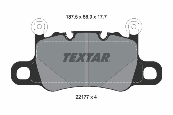 Bremsbelagsatz, Scheibenbremse Hinterachse Textar 2217701 von Textar