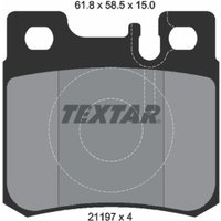 Bremsbelagsatz TEXTAR 21197 15,0 0 4 T401, Hinten von Textar