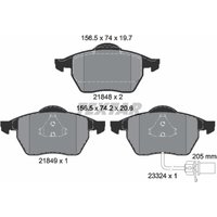 Bremsbelagsatz TEXTAR 2184903, Vorne Bremsbelagsatz TEXTAR 2184903, Vorne von Textar