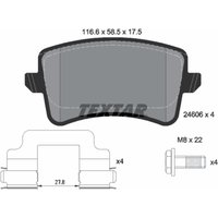 Bremsbelagsatz TEXTAR 2460601, Hinten von Textar