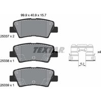 Bremsbelagsatz TEXTAR 2533709, Hinten von Textar