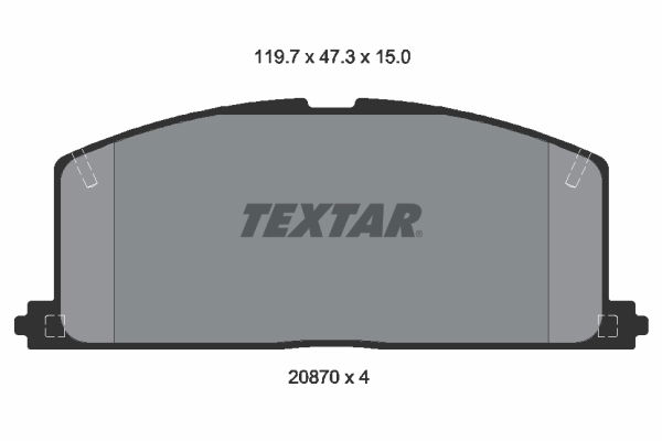 Bremsbelagsatz, Scheibenbremse Vorderachse Textar 2087001 von Textar