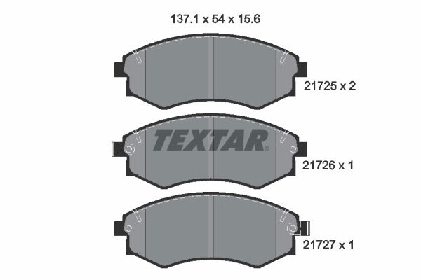 Bremsbelagsatz, Scheibenbremse Vorderachse Textar 2172502 von Textar