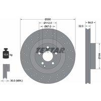 Bremsscheibe TEXTAR 92176405 vorne, belüftet, perforiert, 1 Stück von Textar