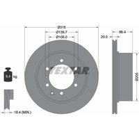 Bremsscheibe TEXTAR 92146703 hinten, belüftet, 1 Stück von Textar