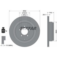 Bremsscheibe TEXTAR 92175503 hinten, belüftet, 1 Stück von Textar