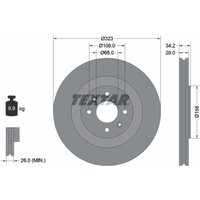 Bremsscheibe TEXTAR 92267103 vorne, belüftet, 1 Stück von Textar
