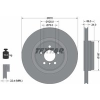 Bremsscheibe TEXTAR 92270003 hinten, belüftet, 1 Stück von Textar