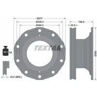 Bremsscheibe TEXTAR 92116500 vorne, belüftet, 1 Stück von Textar