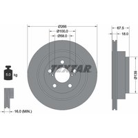 Bremsscheibe TEXTAR 92142100 hinten, belüftet, 1 Stück von Textar