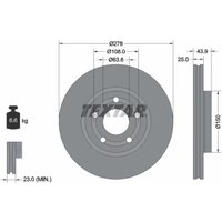 Bremsscheibe TEXTAR 92327503 vorne, belüftet, 1 Stück von Textar