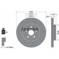 Bremsscheibe TEXTAR 92333503 vorne, belüftet, 1 Stück von Textar