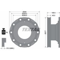 Bremsscheibe TEXTAR 93095800 hinten, belüftet, 1 Stück von Textar