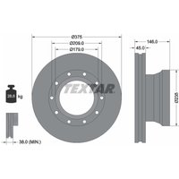 Bremsscheibe TEXTAR 93142800 hinten, belüftet, 1 Stück von Textar