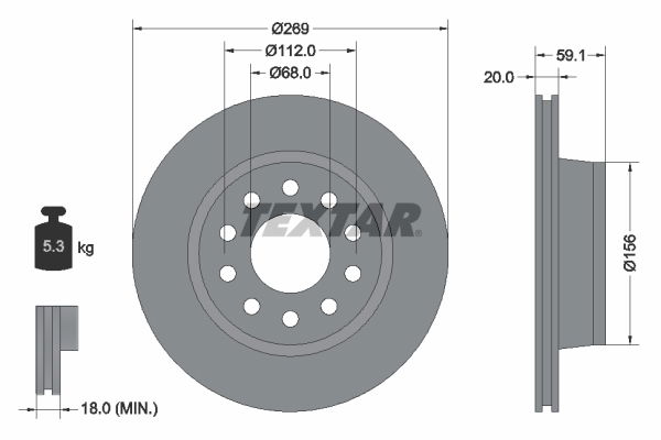 Bremsscheibe Hinterachse Textar 92068400 Bremsscheibe Hinterachse Textar 92068400 von Textar