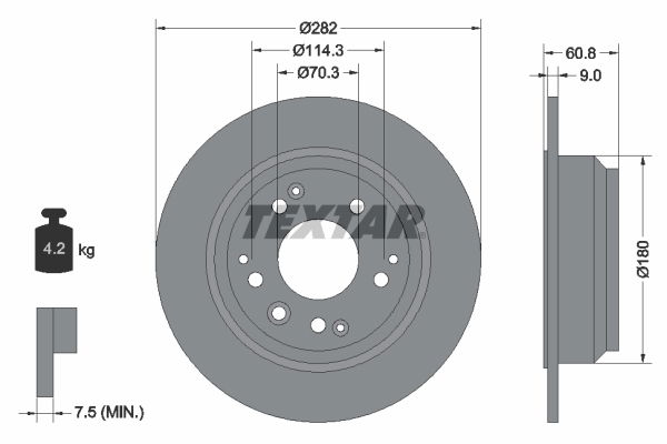 Bremsscheibe Hinterachse Textar 92078400 von Textar