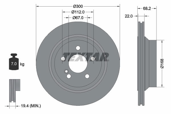 Bremsscheibe Hinterachse Textar 92115505 Bremsscheibe Hinterachse Textar 92115505 von Textar