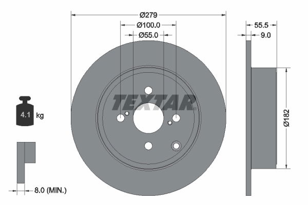 Bremsscheibe Hinterachse Textar 92126303 von Textar