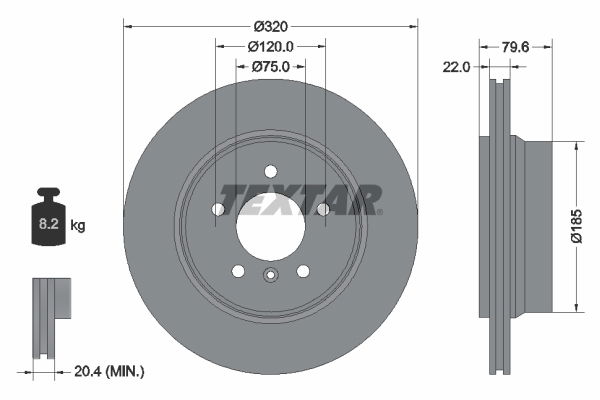 Bremsscheibe Hinterachse Textar 92141603 Bremsscheibe Hinterachse Textar 92141603 von Textar