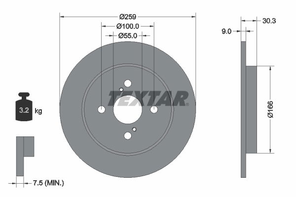 Bremsscheibe Hinterachse Textar 92156300 von Textar