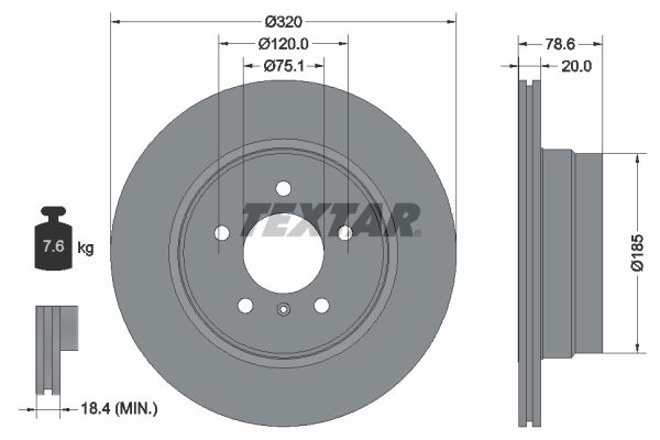 Bremsscheibe Hinterachse Textar 92161103 von Textar