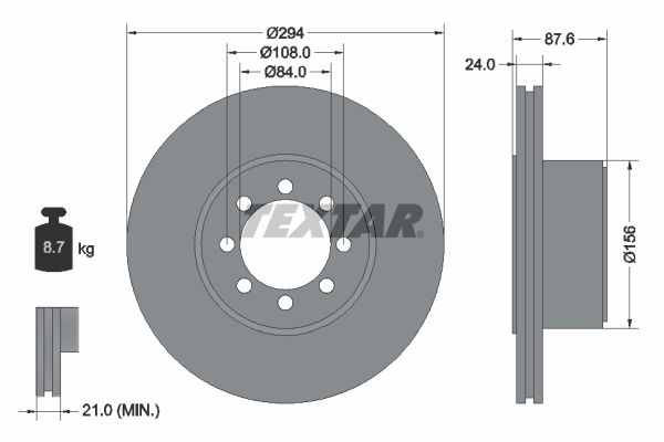 Bremsscheibe Hinterachse Textar 92171700 von Textar