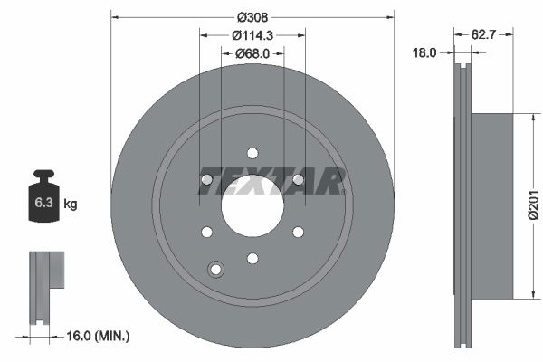 Bremsscheibe Hinterachse Textar 92181603 Bremsscheibe Hinterachse Textar 92181603 von Textar