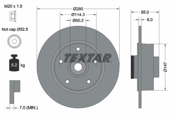 Bremsscheibe Hinterachse Textar 92196003 von Textar